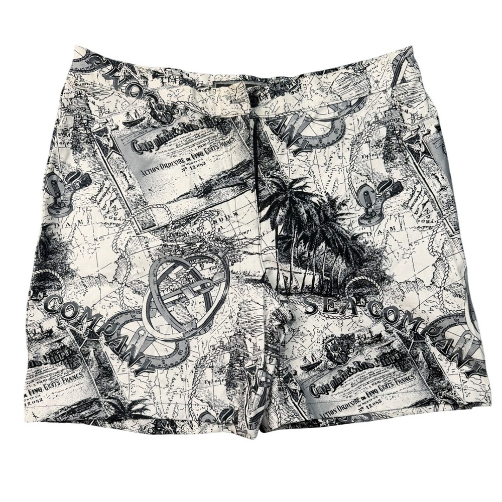 VTG Y2K O Sport Jeans Women's Map Print Denim Shorts Size 15 NWOT